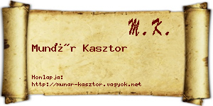 Munár Kasztor névjegykártya